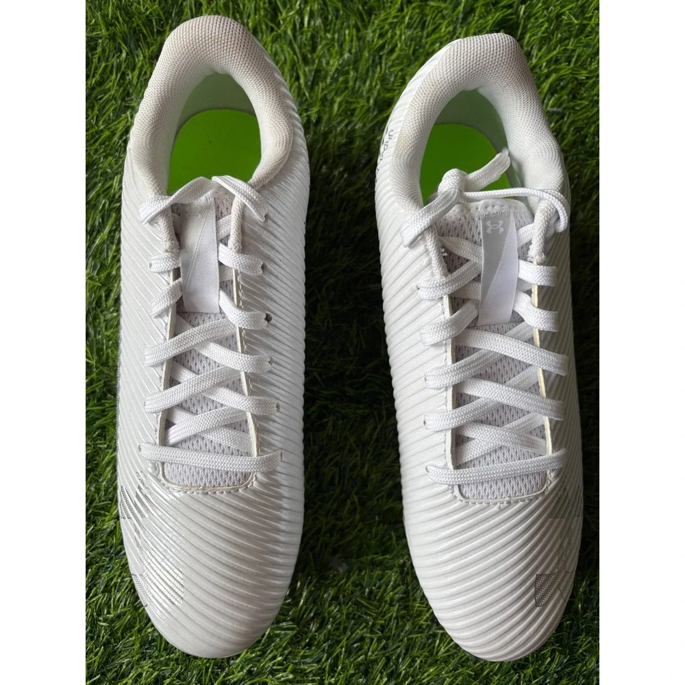 Under Armour Size 6Y Blur Select Low MC White Silver Football Cleats 3028233-104